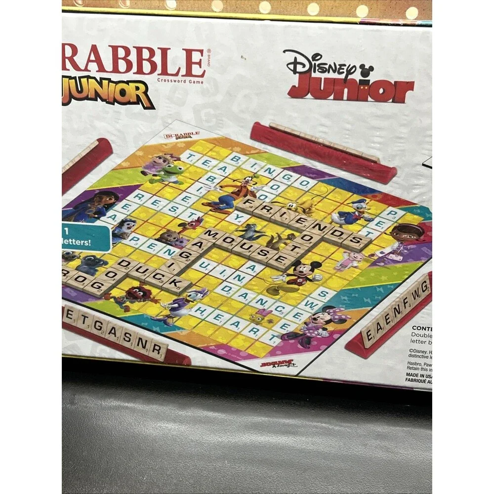 Scrabble Junior Disney Junior Crossword Game - Double Sided Board - NEW SEALED